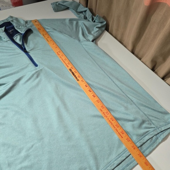 Vineyard Vines‎ Mens Shirt XL Green Sankaty Quarter-Zip Pullover Performance - Picture 12 of 13